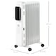 image 5 of HOMCOM 2000W Oil Filled Radiator, 9 Fin Portable Electric Heater with LED Display, 24H Timer, 3 Heat Settings, Adjustable Thermostat, Safety Cut off, Remote Control, White