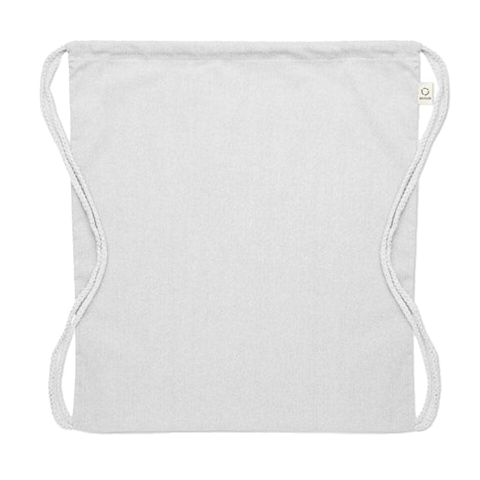 image 1 of MidOcean Cabetri Colour Recycled Cotton Drawstring Bag - White - One Size White