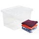 image 1 of 2 x 45L Strong Clear Multipurpose Transparent Storage Container Complete With Lid Ideal For Home & Office Use Clear
