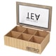 image 4 of Wooden Tea Storage Box Section Compartments Organiser Display With Clear Lid | Brown | Brown | 6 Section | 1
