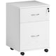 image 1 of HOMCOM 2 Drawer Lockable Filing Cabinet with Wheels, Mobile Filing Cabinet for Home Office, Small Printer Stand, White Wood Grain