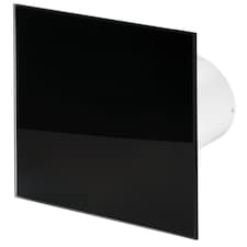 100mm Timer Extractor Fan Shiny Black Glass Front Panel TRAX Wall Ceiling Ventilation
