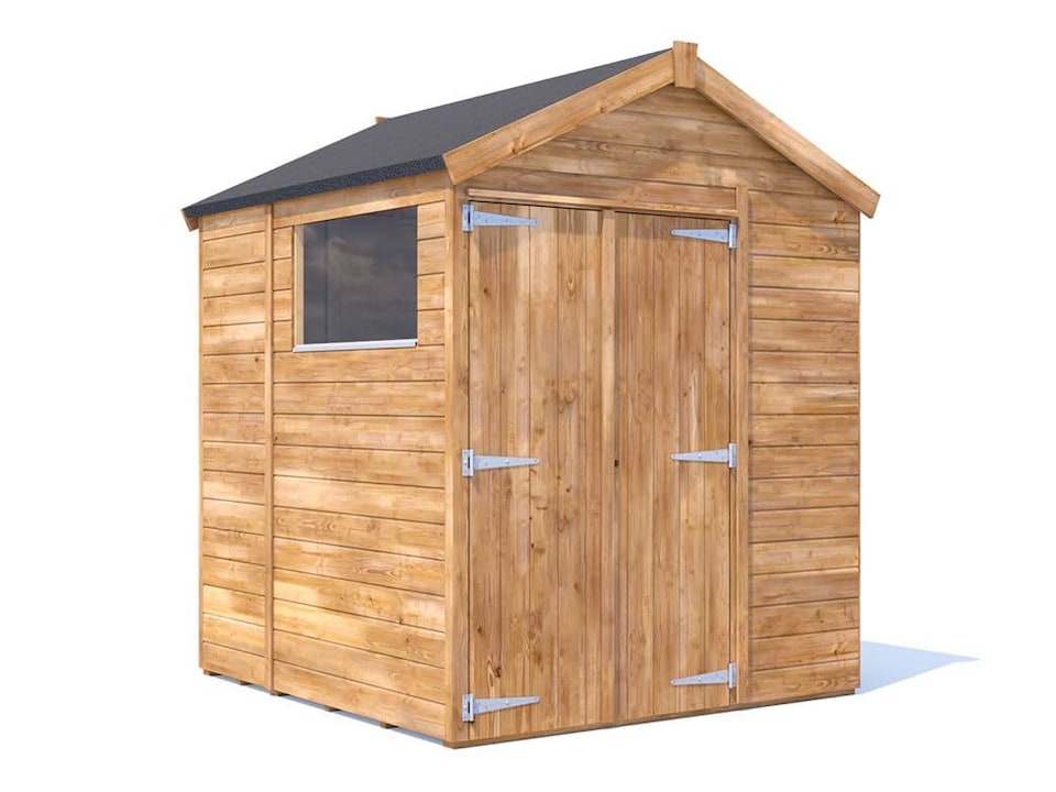 image 1 of Dunster House Wooden Shed 1.8 x 1.8m (6' x 6') 15mm Walls Pressure Treated Outdoor Garden Storage Window Apex Overlord Modular