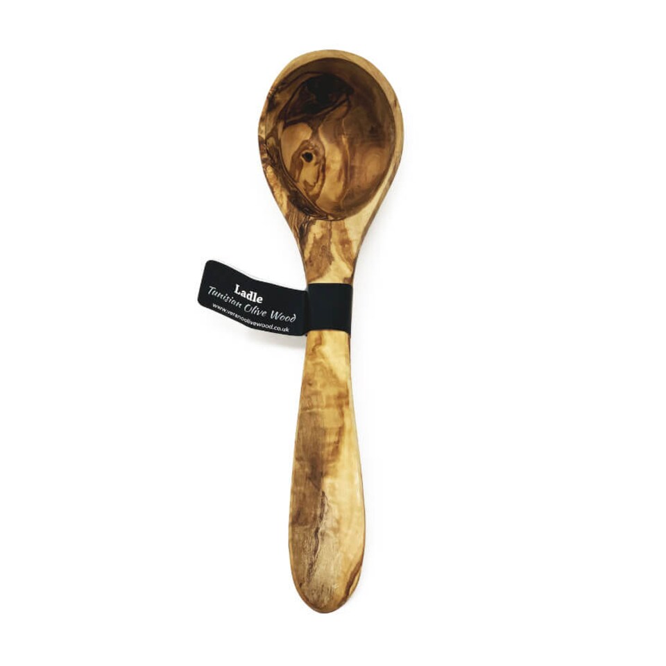 image 1 of Verano Spanish Ceramics Olive Wood Cookware Ladle - 25cm