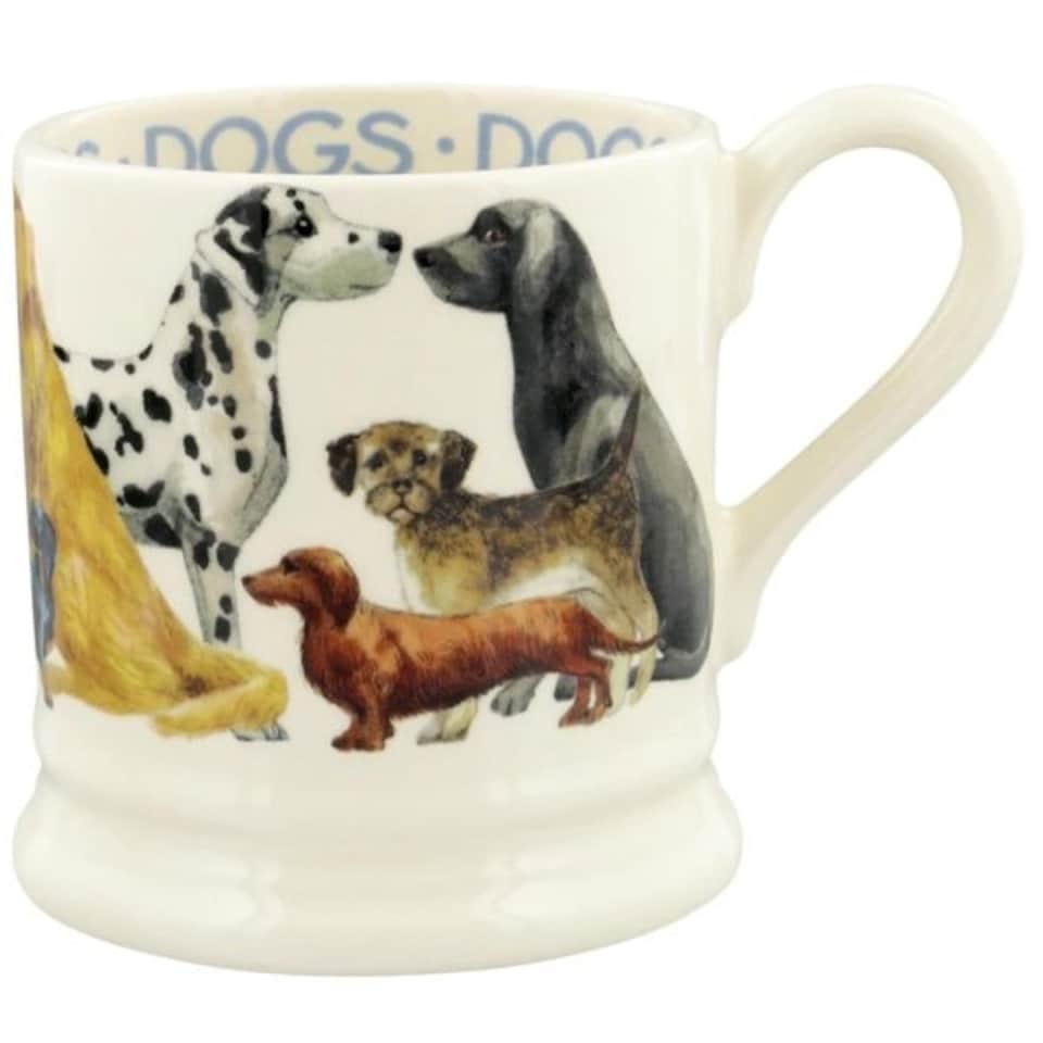 image 1 of Mug: 1 x 300ml Emma Bridgewater Dogs All Over Half Pint Mug, Ceramic White