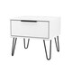 image 4 of Osaka 1 Drawer Bedside Table in White Matt (Ready Assembled) | White | White Matt