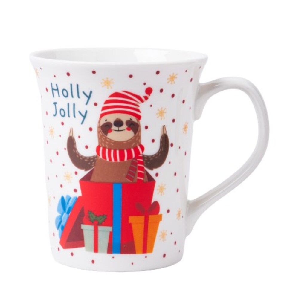 image 1 of Sloth Christmas Mugs 350ml | Blue | Reindree Sloth | 350ml | 1