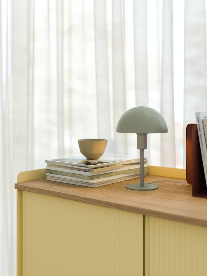 image 1 of Nordlux Ellen Indoor Table Lamp Green Metal E14 Dome Shade - Mains Powered, IP20 | Green | Dustgreen