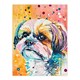 image 3 of Colourful Shih Tzu Portrait Dog Lover Kids Black Framed Wall Art Print A4