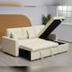 image 3 of Milano 3 Seater L Shape Pullout Sofa Bed with Deep Storage Compartment & Reversible Chaise Cream | Beige