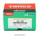 image 4 of Timco - C2 Strong-Fix Multi-Purpose Premium Screws - Industry Pack - PZ - Double Countersunk - Yellow (Size 4.0 x 60 - 1000 Pieces)