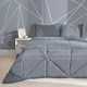 image 1 of OHS Coverless Quilted Geometric Embossed Soft Plush Cosy 7.5 Tog Washable Duvet Cover and Pillowcase Bedding Set Grey | Double