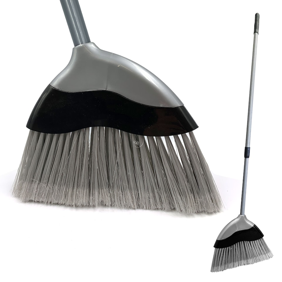 image 1 of Telescopic Indoor Sweeping Broom Soft Angled Slim Floor Sweeping Corn Broom Brush