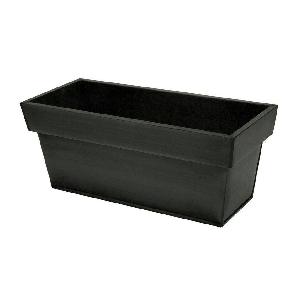 image 1 of Primrose Zinc Edge Trough Outdoor Garden Planter in Pewter Small 40cm