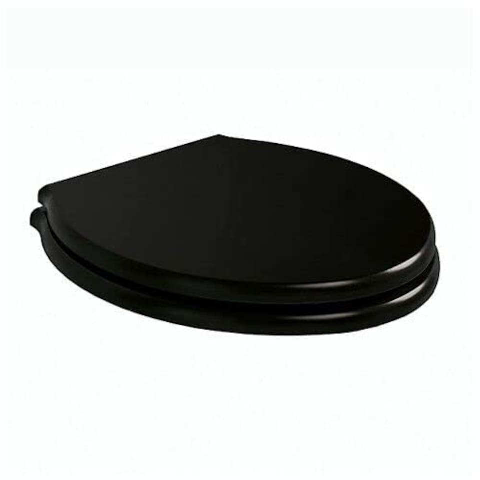 image 1 of Marco Paul Black Wooden Toilet Seat 18" Black