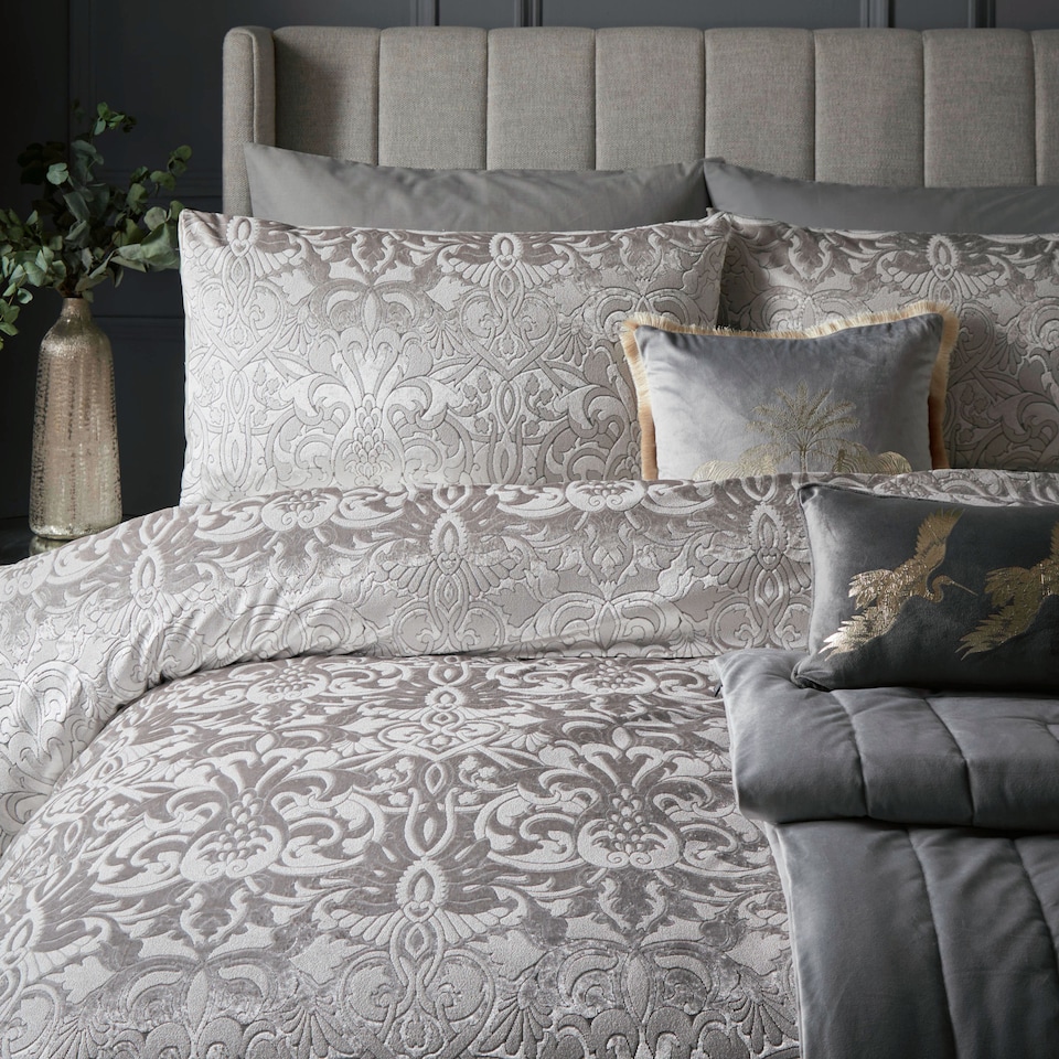 image 1 of Laurence Llewelyn-Bowen Firenza Duvet Cover Set Silver