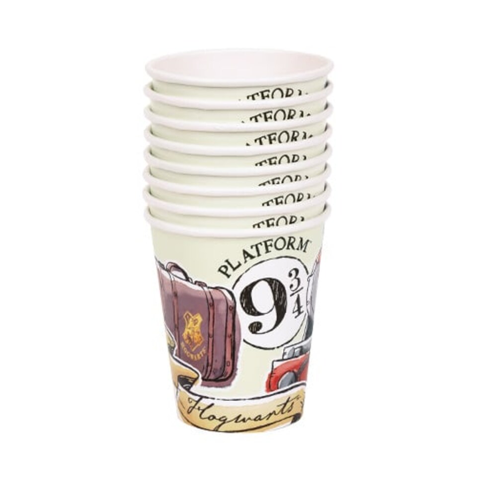 image 1 of Harry Potter Compostable Paper Cups 270ml - Pack of 8