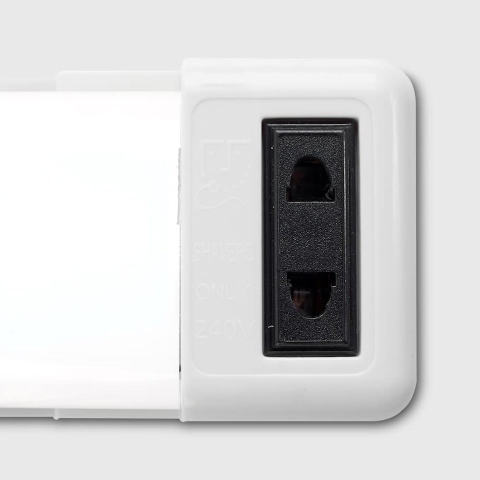 image 1 of ValueLights Horizon Matte White IP44 Rated Bathroom Shaver Pull Cord LED Wall Light | White