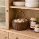 image 9 of Wickerfield Wicker Picnic Shopping Basket with Handle and Built-in Liner (Large)