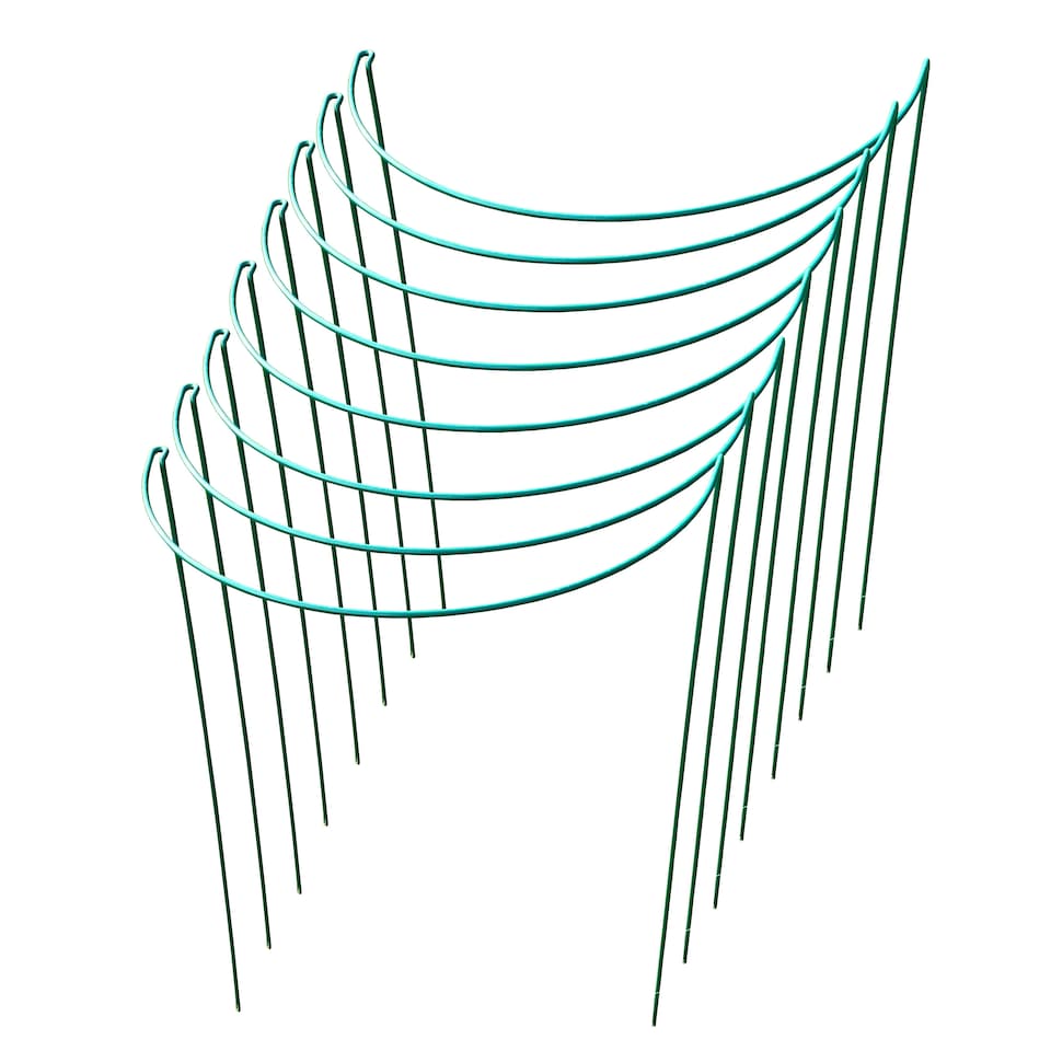 image 1 of Garden Plant Support Connecting Interlocking Metal Hoops (52cm x 90cm) - Pack of 8