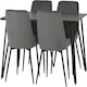 image 2 of Marlow Dining Set with Avery Chairs Black | Black Marble/Grey