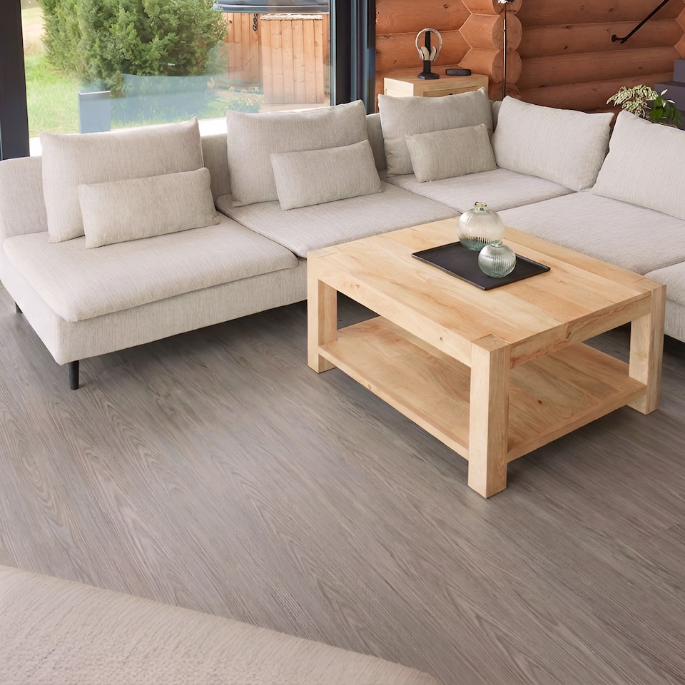 image 1 of NOVECRAFTO Self Adhesive Floor Planks | 5.9x35.9in (91.4x15.2cm) Each | Peel & Stick Vinyl Flooring | Grey Oak Wood Effect | Waterproof DIY Tiles | Grey | 1.39 sqm