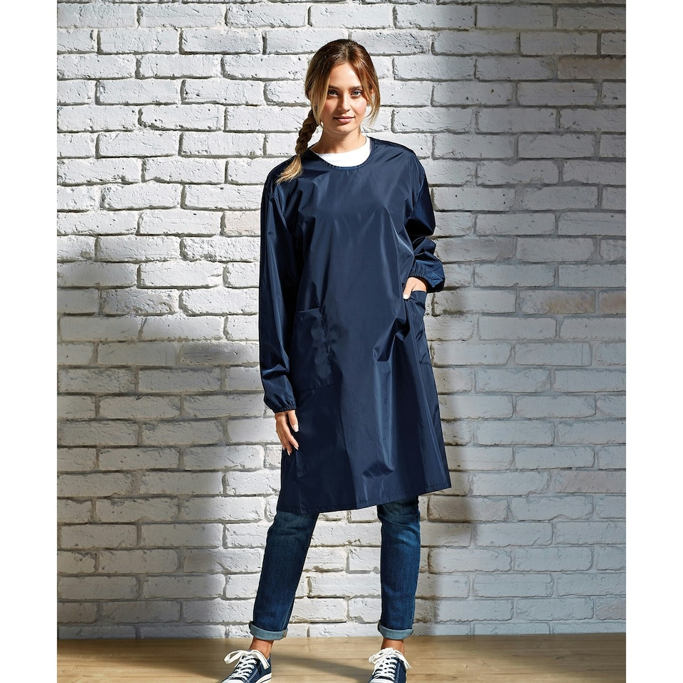 image 1 of Premier Unisex Adult All Purpose Long-Sleeved Gown - Navy - L-XL