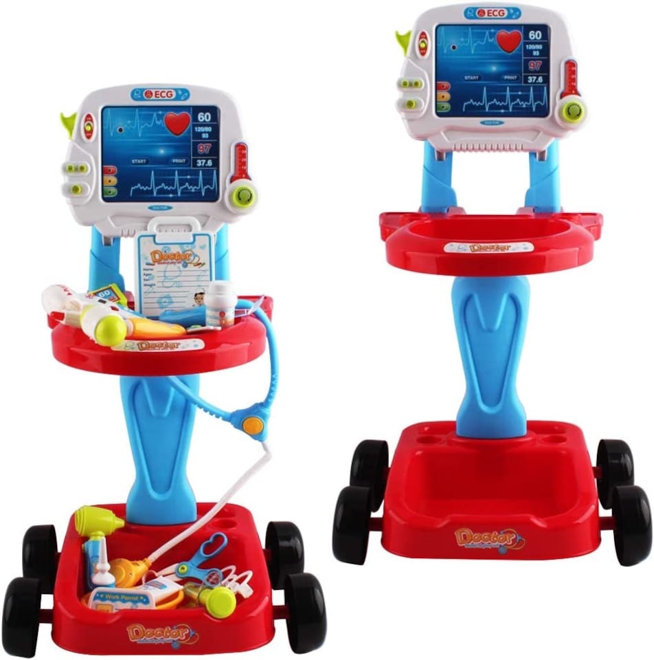 image 1 of 17-Piece Kids Doctor Playset – Pretend Medical Kit with Interactive Dials & Realistic Accessories – Educational Role Play Toy for Boys & Girls Ages 3+