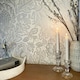 image 3 of Belgravia Fernhurst Floral Trail Wallpaper - Silver - 10m x 53cm Silver