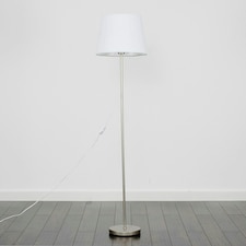 ValueLights Charlie Chrome Floor Lamp with Black Shade 