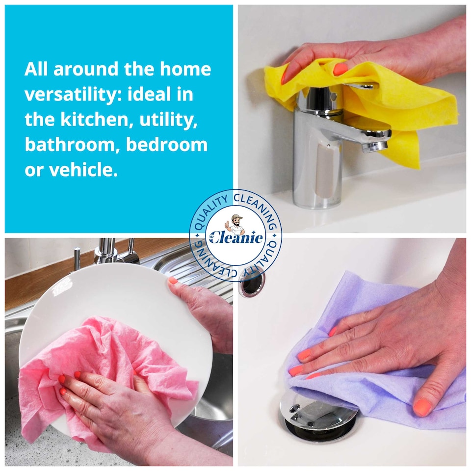 image 1 of Mr Cleanie All-Purpose Absorbent Household Cleaning Cloth Washing Up Dusting 3-Pack