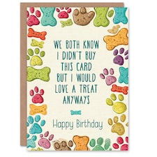 Birthday Card From Dog Didn't Buy But Would Love a Treat Funny