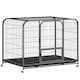 image 1 of PawHut Heavy Duty Dog Crate, Large Dog Cage with Wheels and Tray