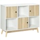 image 1 of HOMCOM Bookcase, Display Cabinet with 6 Storage Cubes for Living Room Natural