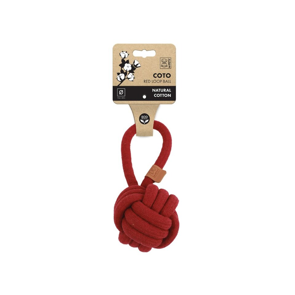 image 1 of M-PETS COTO Eco rope dog toys Red Loop Ball 6.5 cm