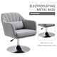 image 6 of HOMCOM Stylish Retro Linen Swivel Tub Chair Steel Frame Cushion Seat Light Grey