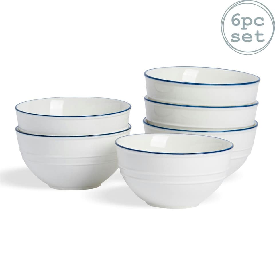 image 1 of Nicola Spring White Farmhouse Serving Bowls - 18cm - Pack of 6 White