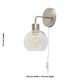 image 6 of Toby - Satin Nickel Plug in Wall Light Fitting Glass Not Included