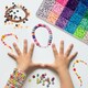 image 3 of Desire Deluxe Bracelet Necklace Making Kit - Clay Beads Friendship Jewellery - Letters and Crafts Making Kit - Elastic Rubber Pendants for Girls (6084 pieces)