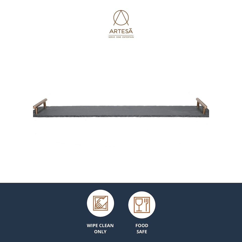 image 1 of Artesà Hand Finished Serving Platter with Copper Handles