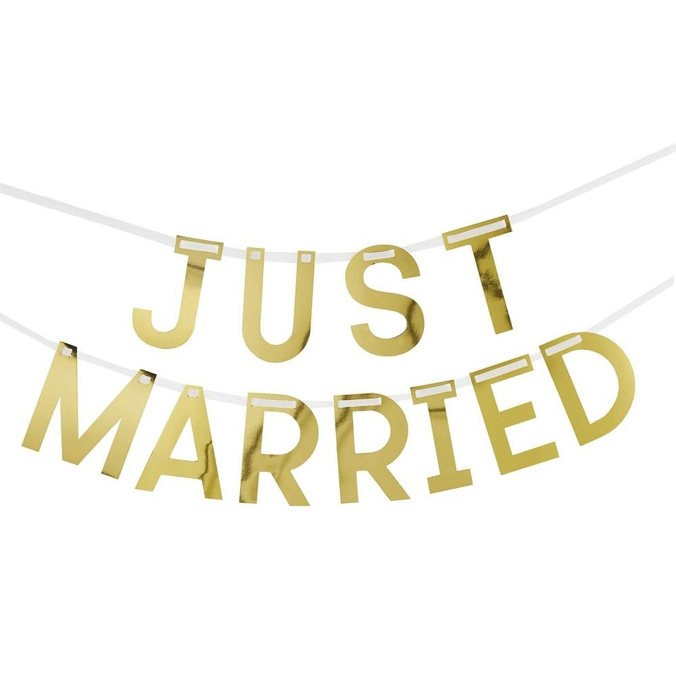 Neviti Geo Floral Just Married Bunting - Gold - One Size