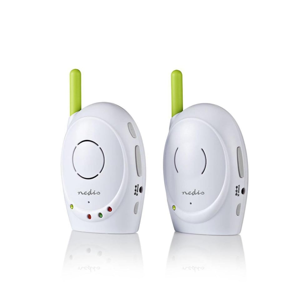 image 1 of Nedis Audio Baby Monitor FHSS Secure Wireless Baby Phones with Intercom and 300m Range - Green/White
