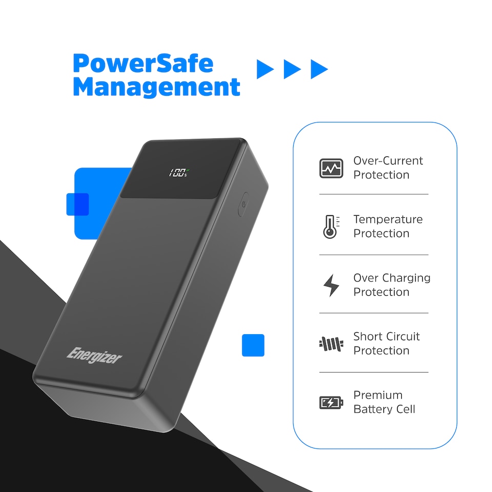 image 1 of Energizer 27mAh USB-C PD 65W Notebook Power Bank black