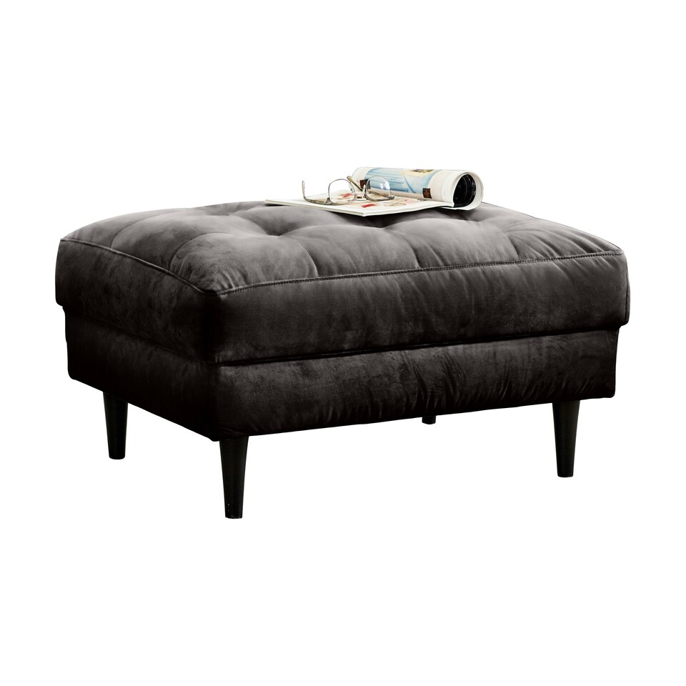 image 1 of Furniturebox Jolene Dark Grey Velvet Footstool