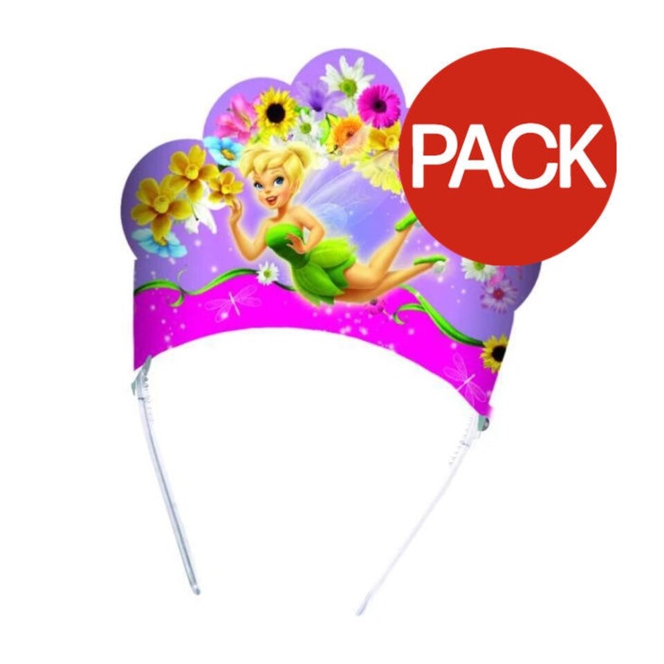 Tinkerbell Magical Summer Party Crown (Pack of 6) - Pink/Purple - One Size