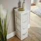 image 3 of White Chest 4 Rattan Storage Drawers Bathroom Home Organiser Fully Assembled White