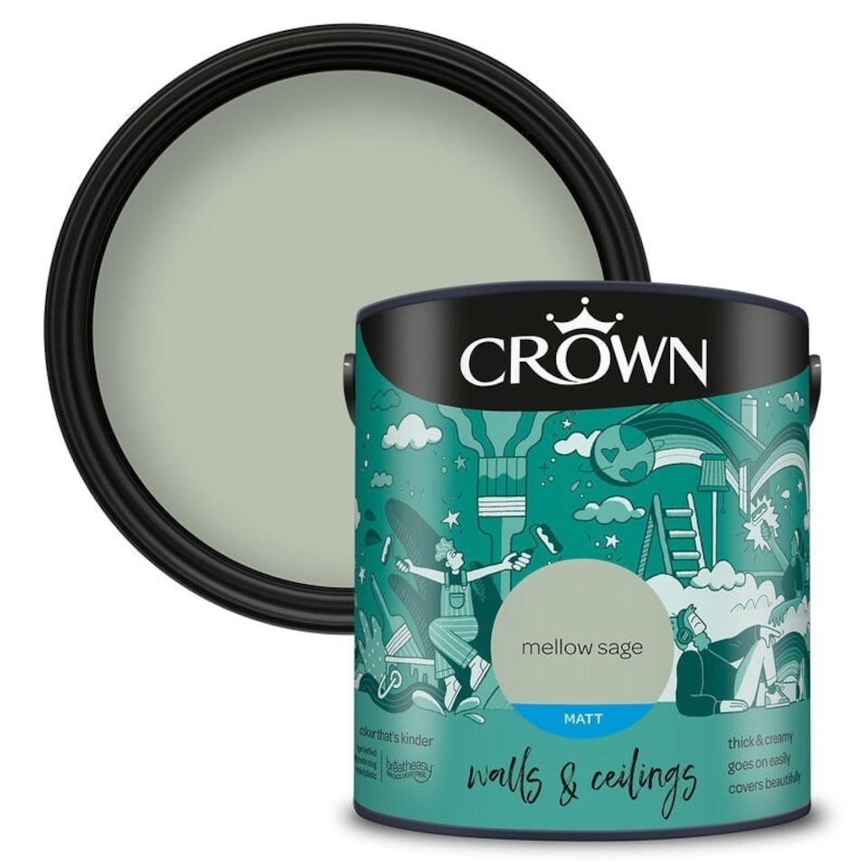 image 1 of Crown Walls & Ceilings Matt 2.5L Mellow Sage