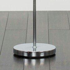 ValueLights Charlie Chrome Floor Lamp Cream Taper Shade 