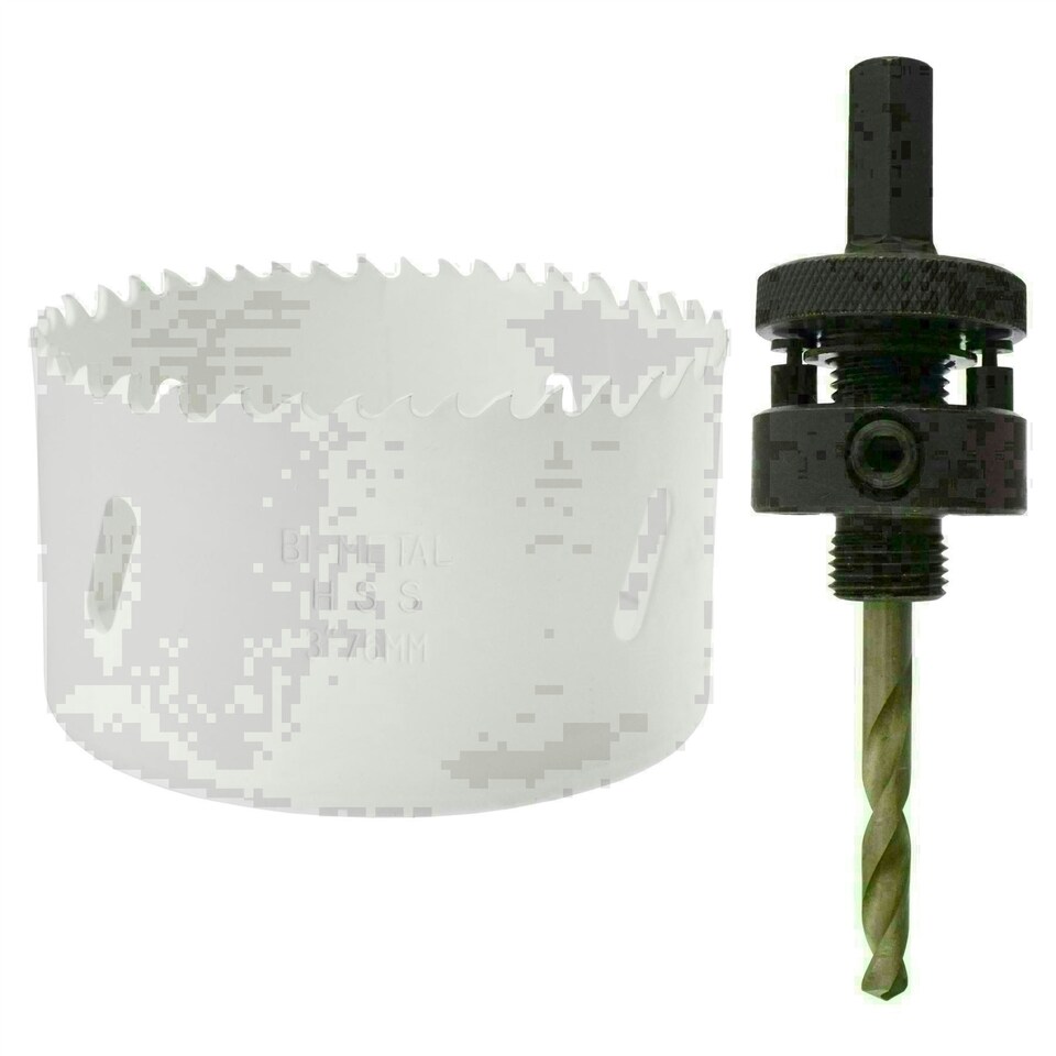 image 1 of 76mm HSS Hole Saw Holesaw Bi-Metal Blade Cutter Drill And Drill Adaptor Arbor