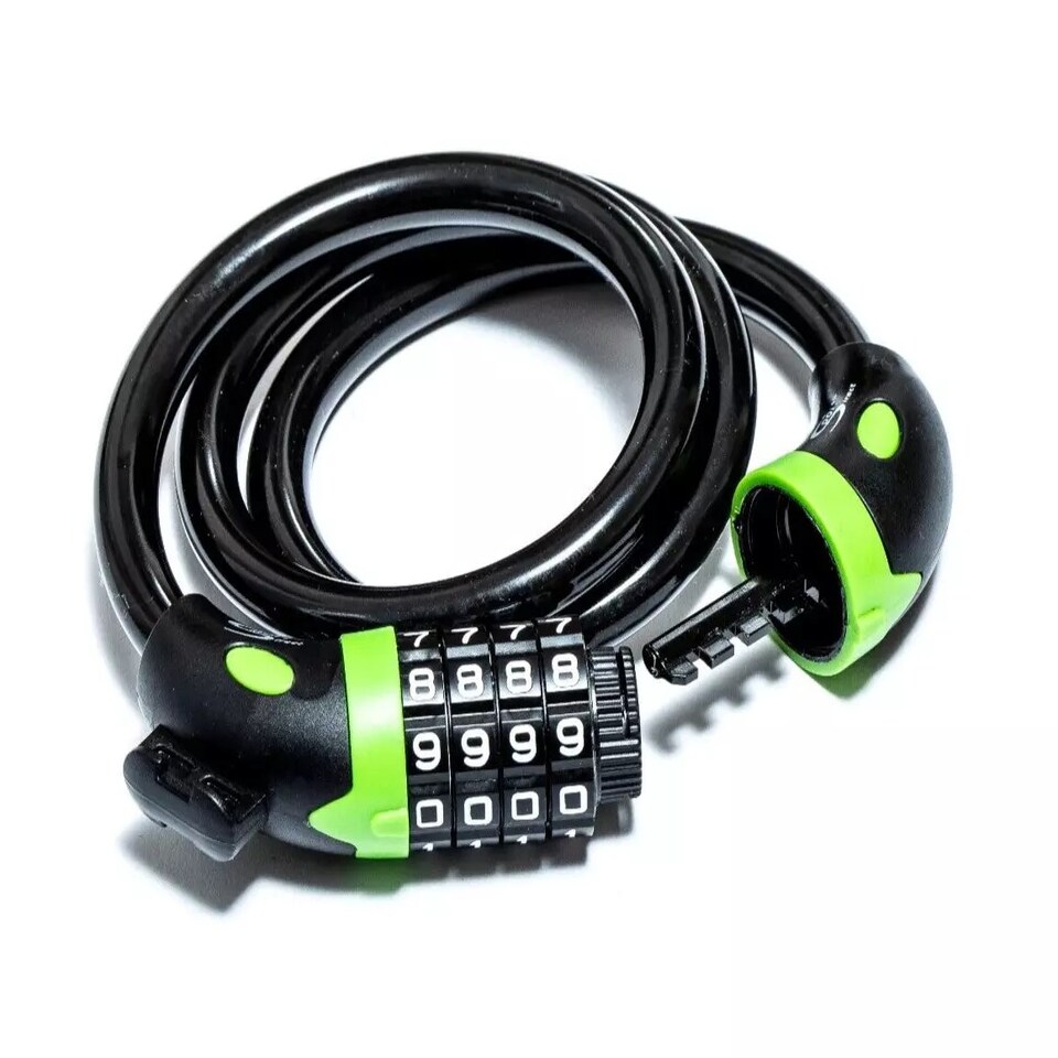 image 1 of Sport Direct 12mm x 85cm Bicycle Bike Waterproof Combination Lock With Bracket Black